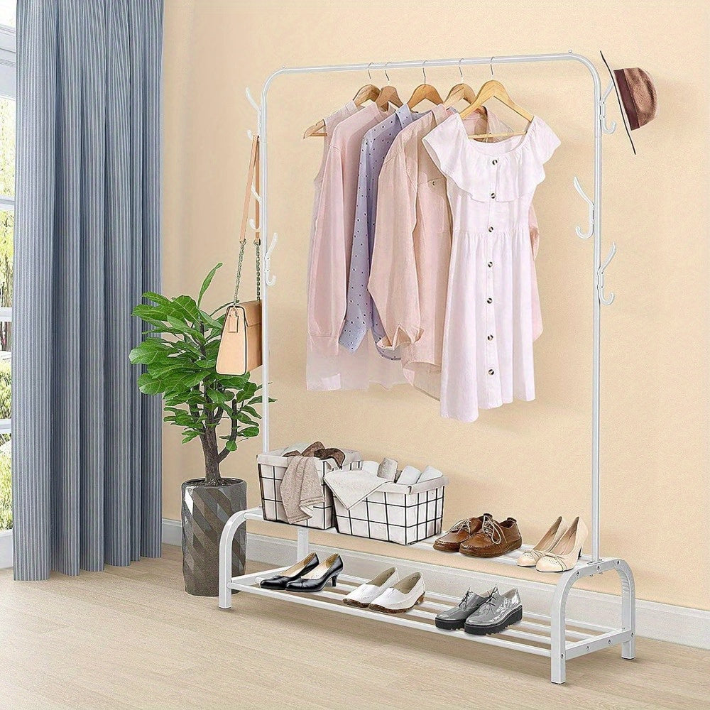 Heavy Duty Double Clothes Rail Hanging Rack Garment Display Stand Storage Shelf