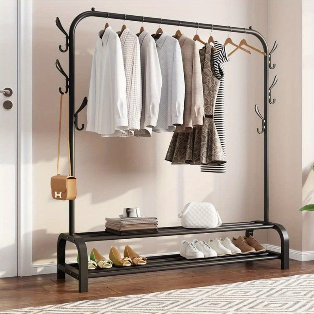 Heavy Duty Double Clothes Rail Hanging Rack Garment Display Stand Storage Shelf