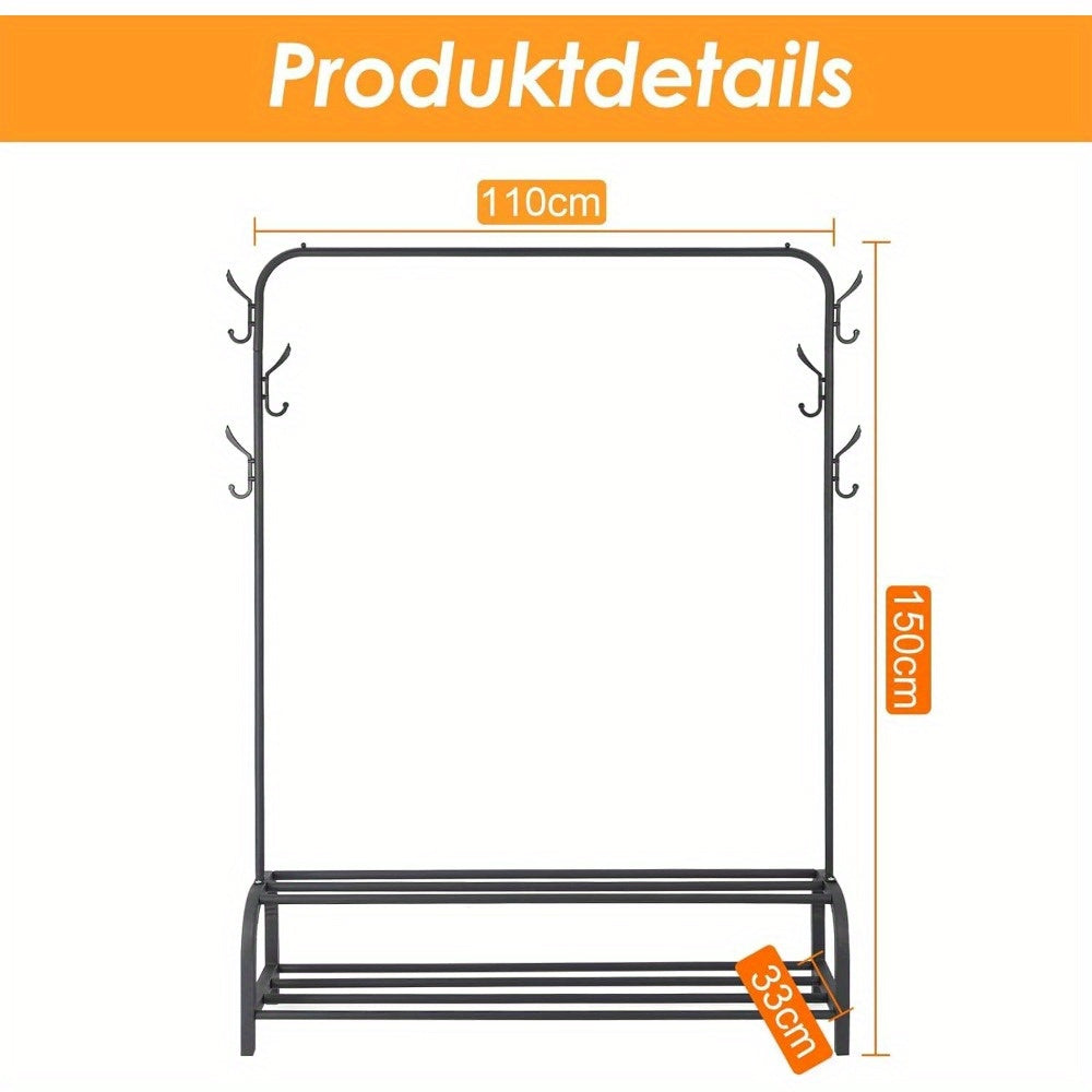 Heavy Duty Double Clothes Rail Hanging Rack Garment Display Stand Storage Shelf