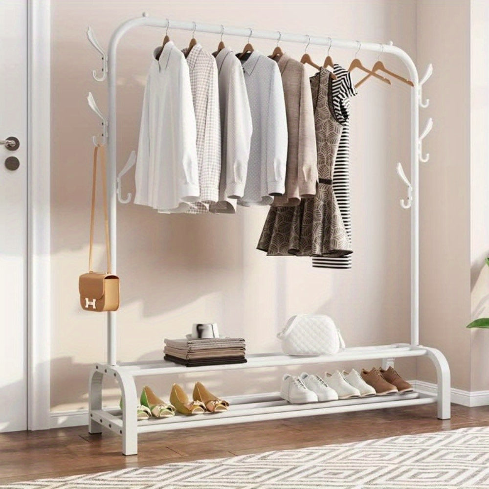 Heavy Duty Double Clothes Rail Hanging Rack Garment Display Stand Storage Shelf