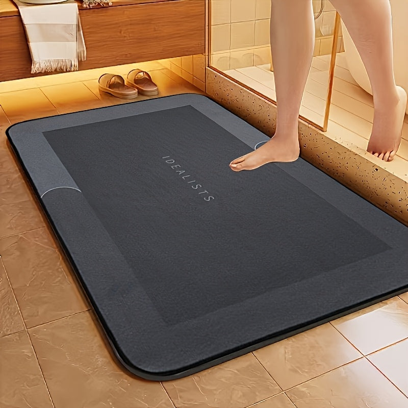 Ultra-Absorbent Quick-Dry Shower Mat, 800g/m² Crystal Velvet with Non-Slip Backing, Machine Washable Soft Bathroom and Bedroom Rug, Kitchen and Laundry Room Floor Mat, Odorless - No Electricity or Batteries Needed