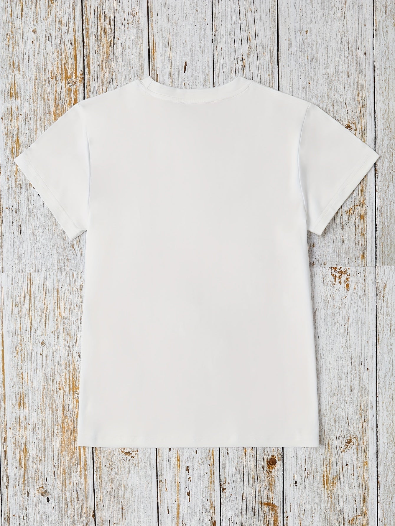 letter print t-shirt, short sleeve crew neck casual top for summer & spring, women's clothing