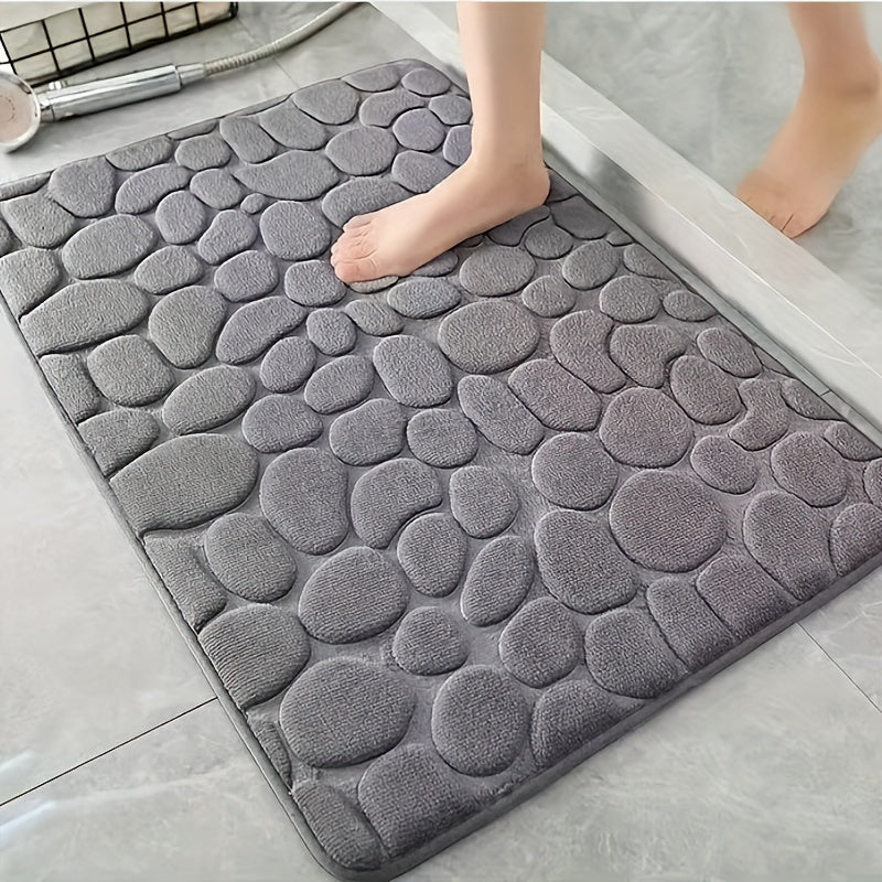 Soft Comfort 450gsm Coral Fleece Bath Rug - Non-Slip PVC Backing, Machine Washable, Low Pile, Flat Woven, Oblong Shape - Excellent Absorbency Bathroom Mat