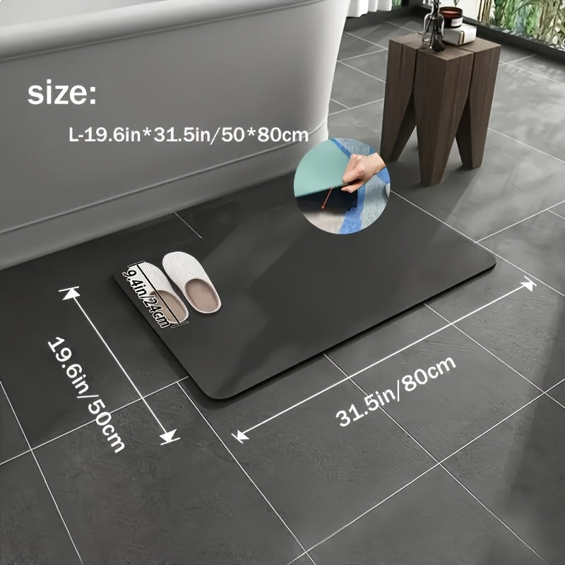 Ultra-Absorbent Quick-Dry Shower Mat, 800g/m² Crystal Velvet with Non-Slip Backing, Machine Washable Soft Bathroom and Bedroom Rug, Kitchen and Laundry Room Floor Mat, Odorless - No Electricity or Batteries Needed