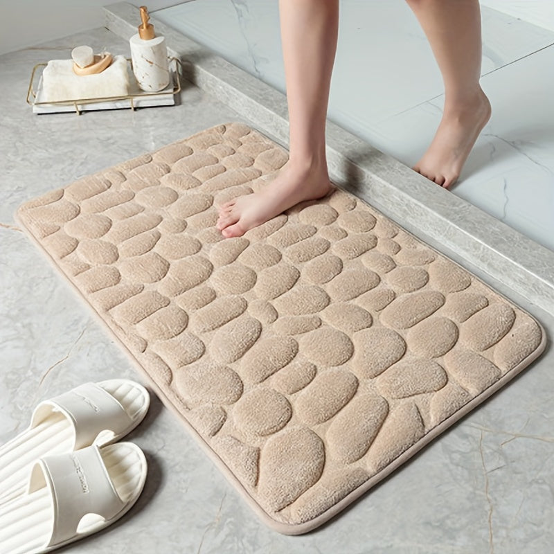 Soft Comfort 450gsm Coral Fleece Bath Rug - Non-Slip PVC Backing, Machine Washable, Low Pile, Flat Woven, Oblong Shape - Excellent Absorbency Bathroom Mat