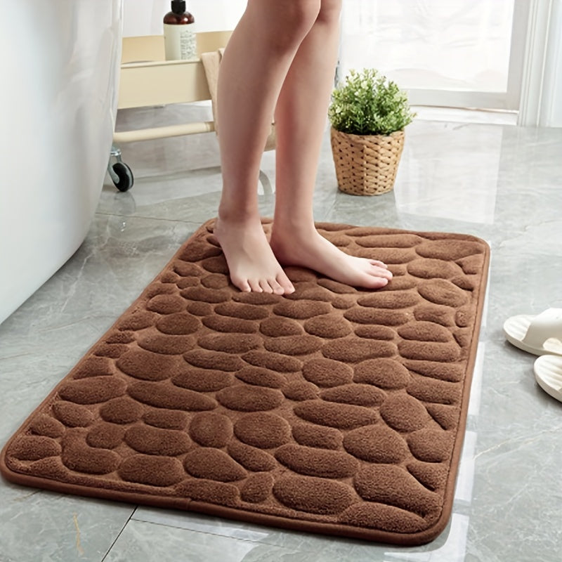 Soft Comfort 450gsm Coral Fleece Bath Rug - Non-Slip PVC Backing, Machine Washable, Low Pile, Flat Woven, Oblong Shape - Excellent Absorbency Bathroom Mat