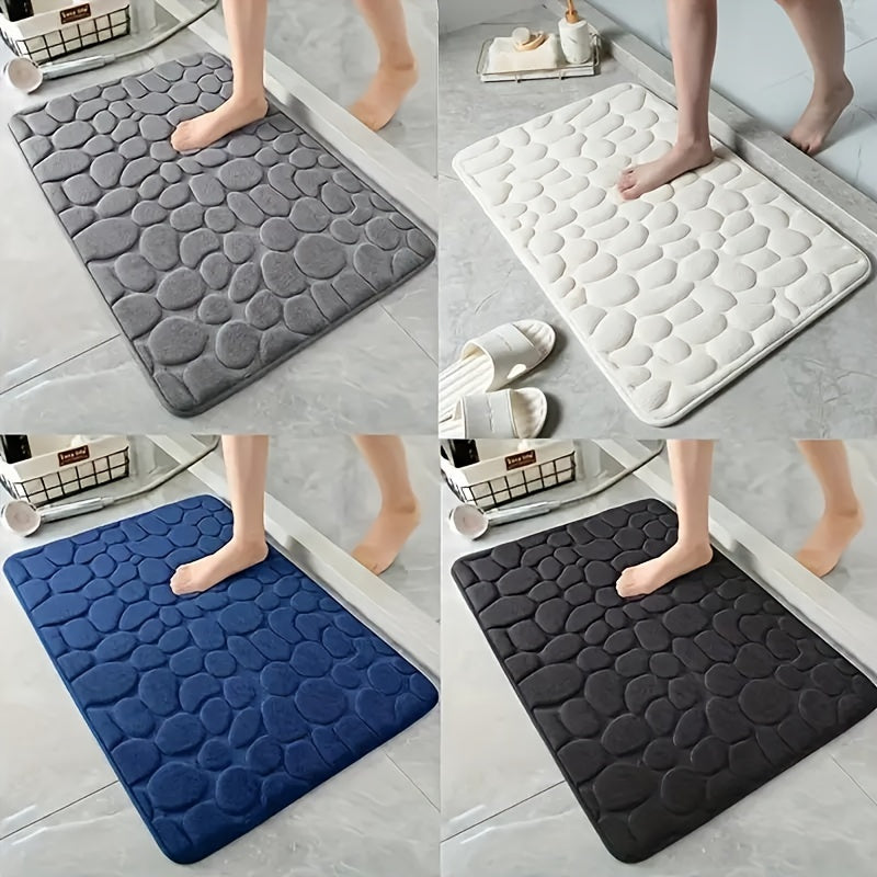 Soft Comfort 450gsm Coral Fleece Bath Rug - Non-Slip PVC Backing, Machine Washable, Low Pile, Flat Woven, Oblong Shape - Excellent Absorbency Bathroom Mat