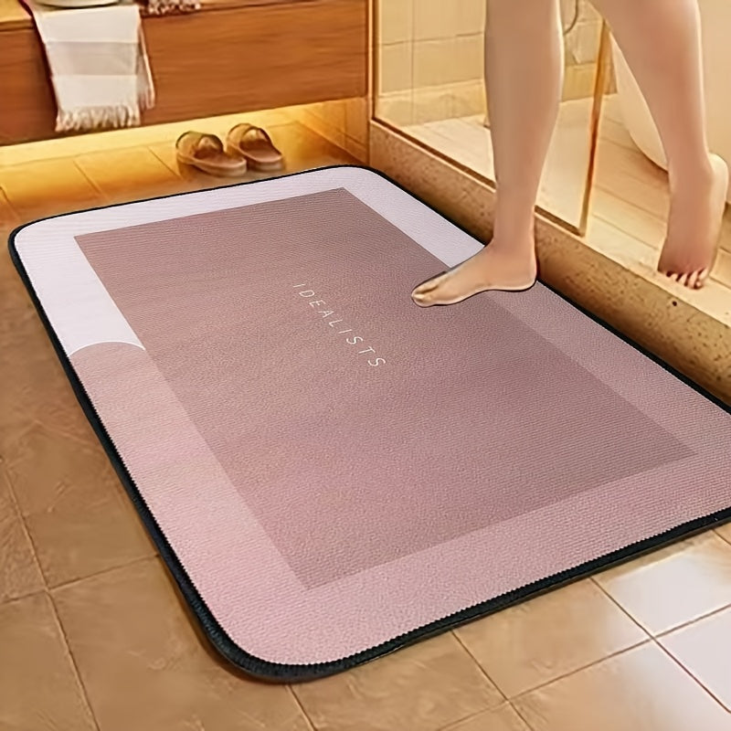 Ultra-Absorbent Quick-Dry Shower Mat, 800g/m² Crystal Velvet with Non-Slip Backing, Machine Washable Soft Bathroom and Bedroom Rug, Kitchen and Laundry Room Floor Mat, Odorless - No Electricity or Batteries Needed