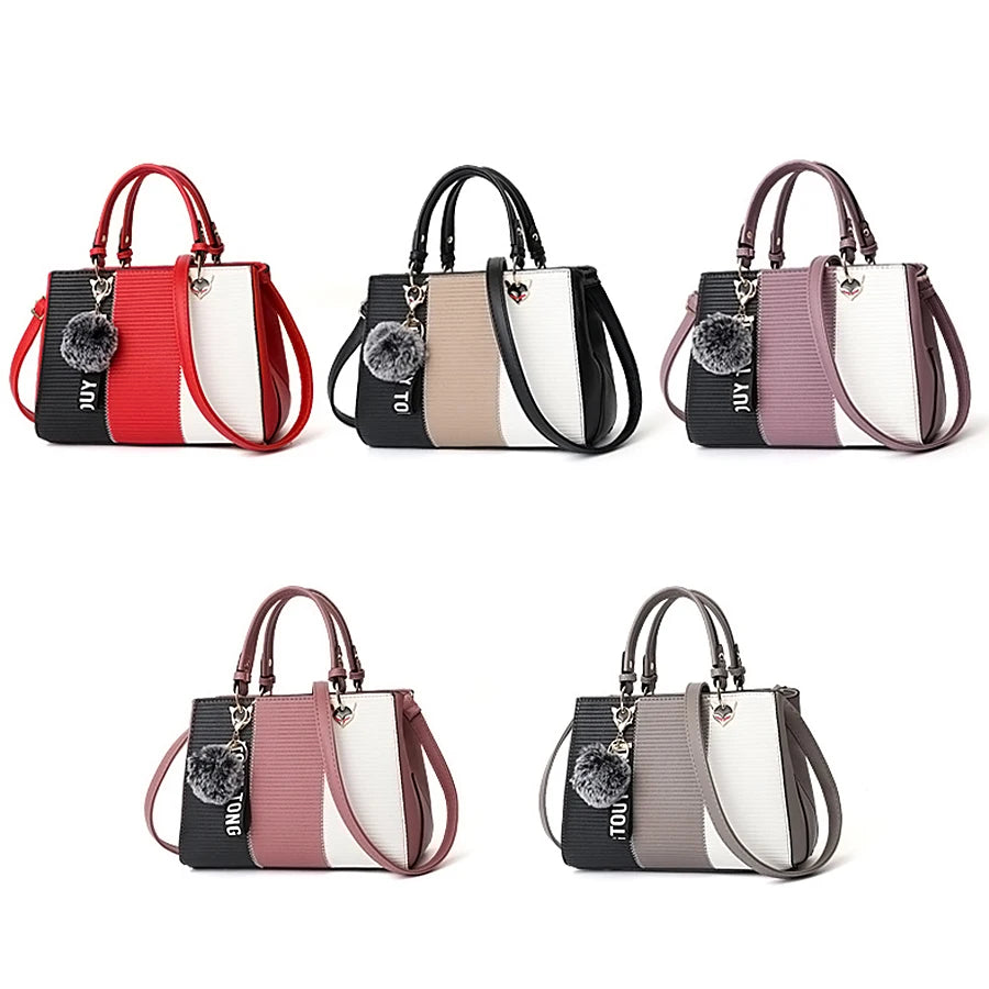 Women's bags 2023 fashion trend design stripe hit color handbag shoulder bag messenger bag Korean style bag