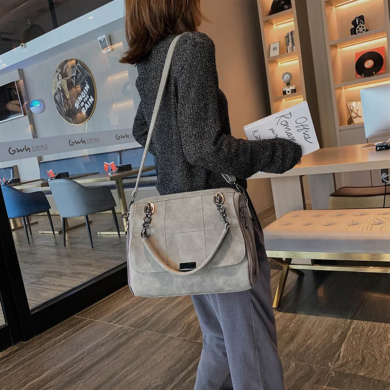 Matte Ladies Handbag Scrub Women's Shoulder Crossbody Bag Female Boston Hand Bag PU Leather Casual Tote Luxury Travel Handbags