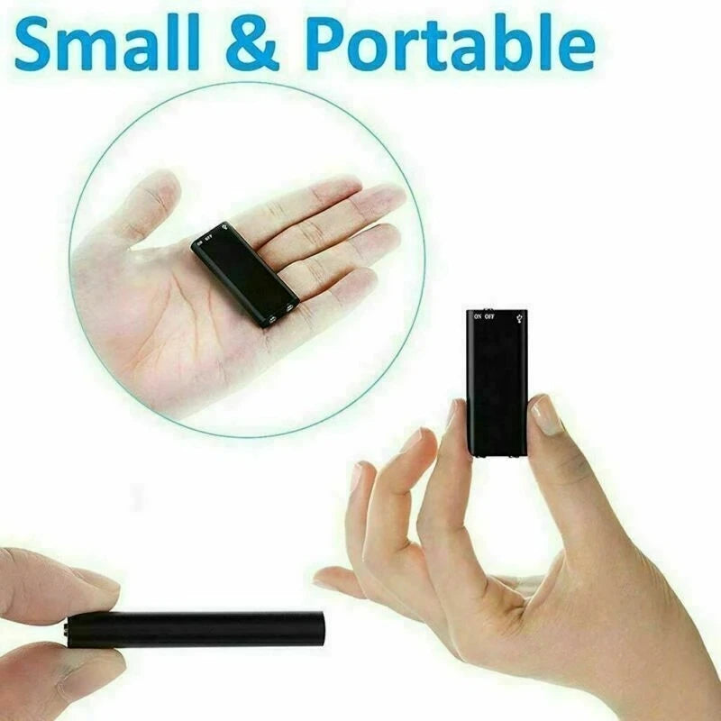 Ultra-Thin Tiny Mini Voice Recorder 4-32GB Digtal Professional Sound Activated Dictaphone Noise Reduce Record 8GB MP3 Player