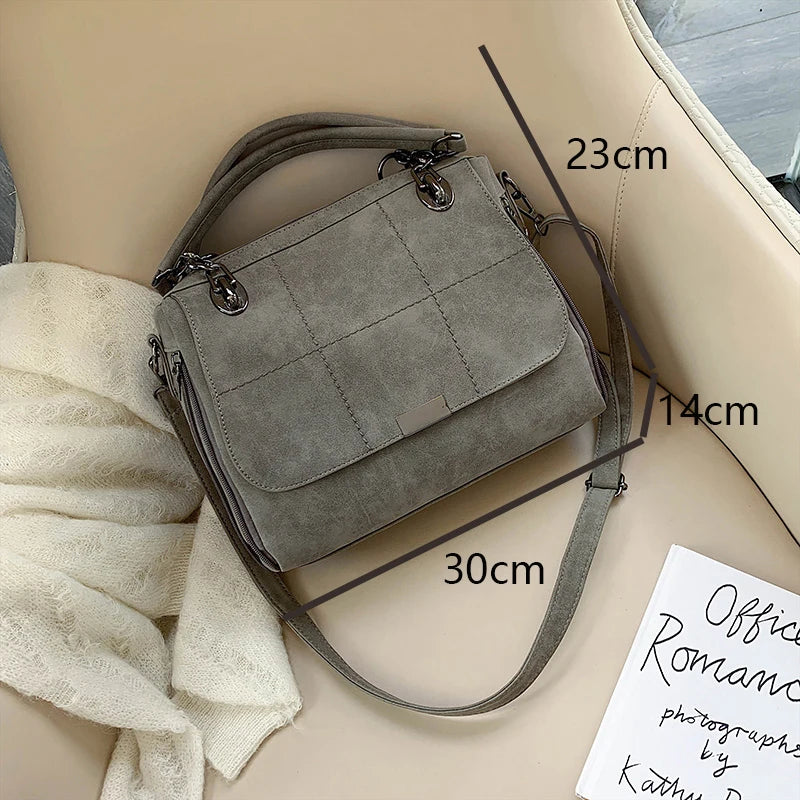 Matte Ladies Handbag Scrub Women's Shoulder Crossbody Bag Female Boston Hand Bag PU Leather Casual Tote Luxury Travel Handbags