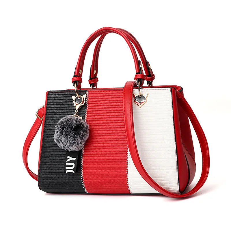 Women's bags 2023 fashion trend design stripe hit color handbag shoulder bag messenger bag Korean style bag