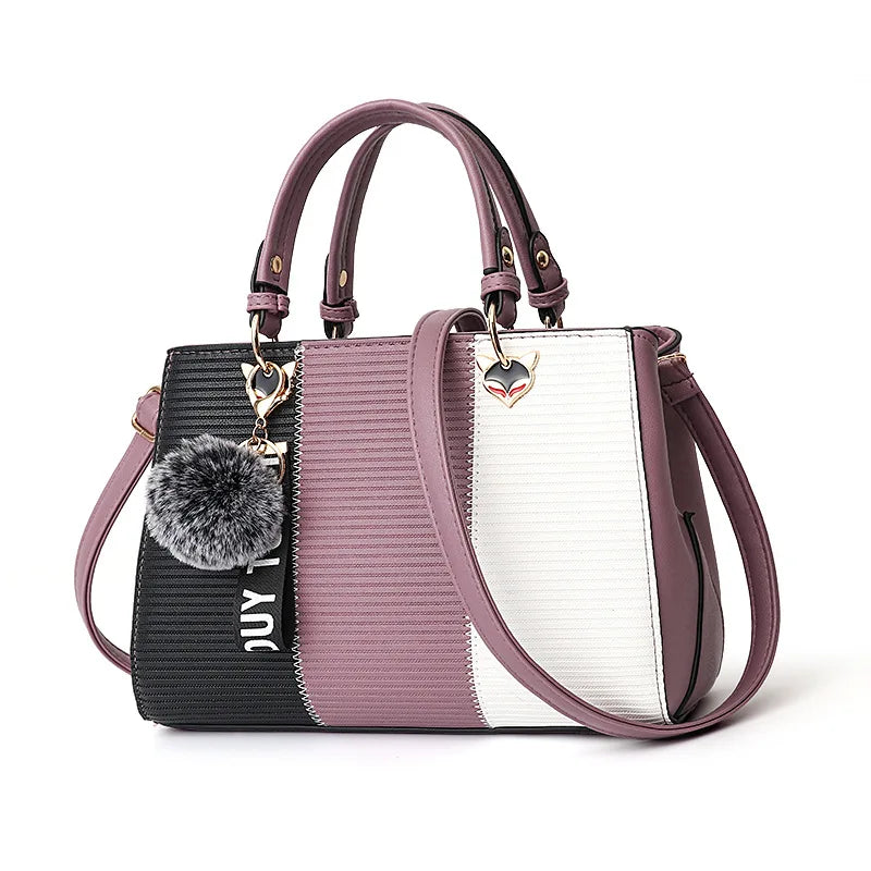 Women's bags 2023 fashion trend design stripe hit color handbag shoulder bag messenger bag Korean style bag