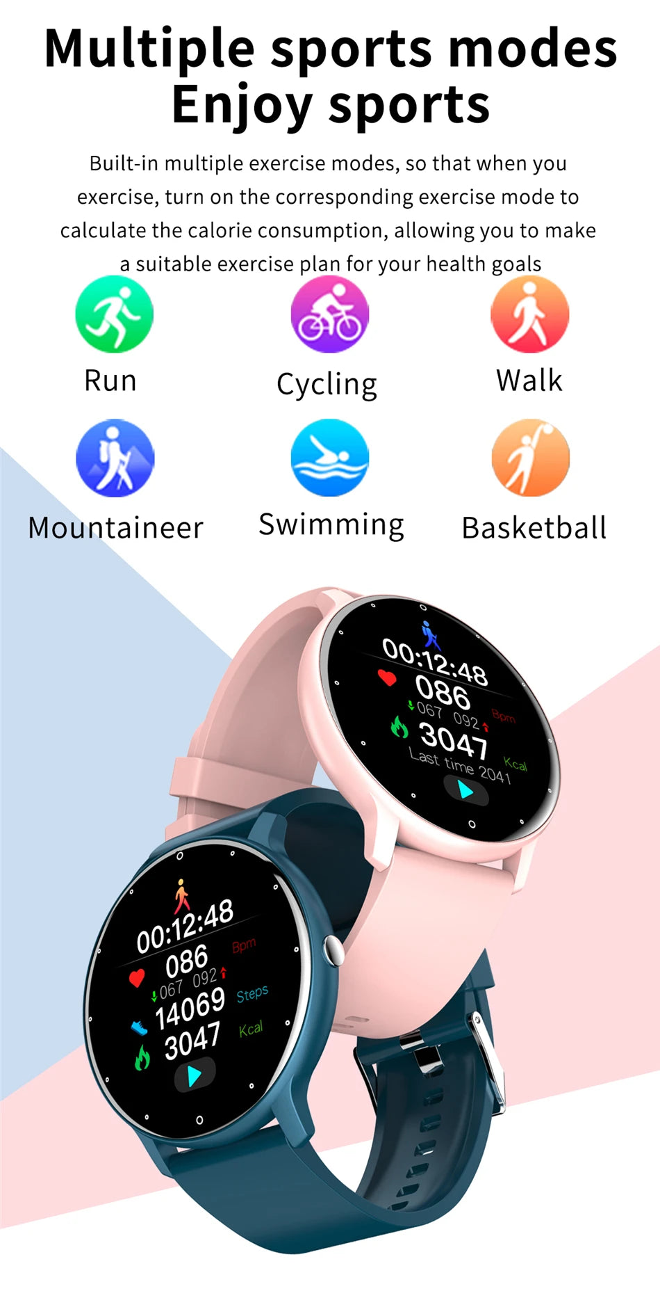 LIGE 2025 Smart watch Ladies Full touch Screen Sports Fitness watch IP67 waterproof Bluetooth For Android iOS Smart watch Female