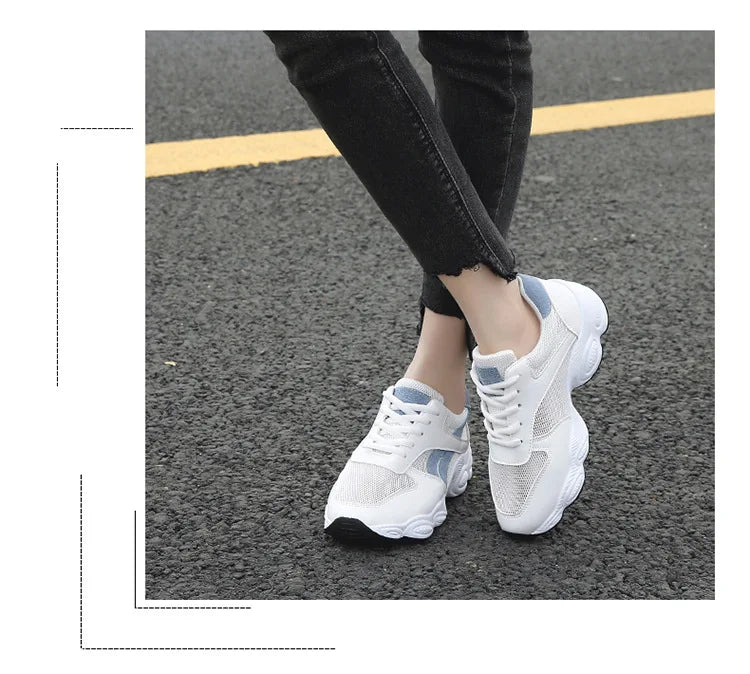 Breathable Sports Shoes Female Students Wild Track Shoes Fitness Net Women Shoes Vogue Table Tennis Shoes Sneakers