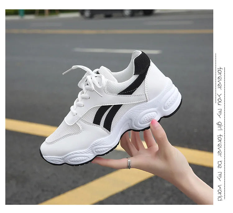 Breathable Sports Shoes Female Students Wild Track Shoes Fitness Net Women Shoes Vogue Table Tennis Shoes Sneakers