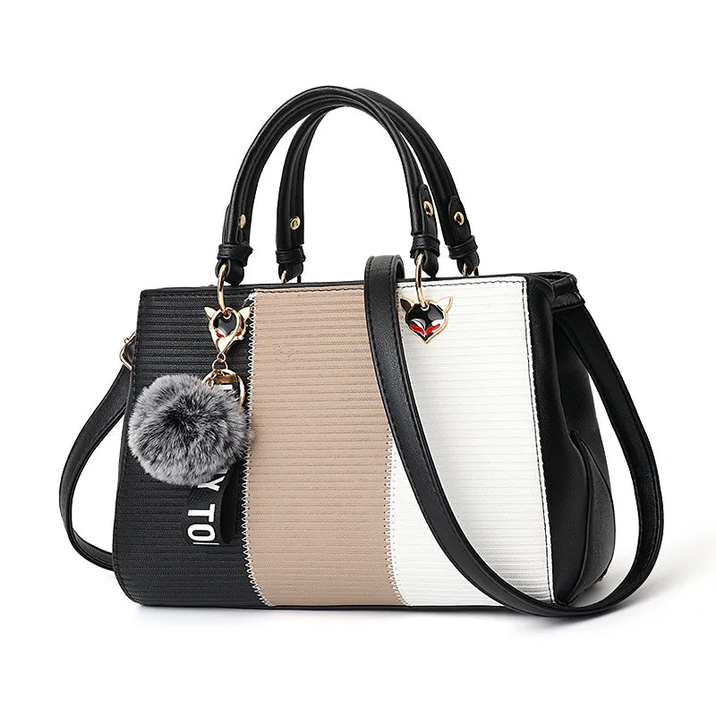 Women's bags 2023 fashion trend design stripe hit color handbag shoulder bag messenger bag Korean style bag