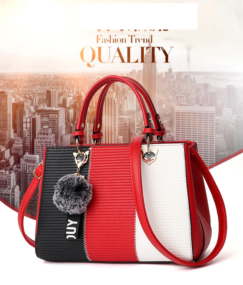 Women's bags 2023 fashion trend design stripe hit color handbag shoulder bag messenger bag Korean style bag