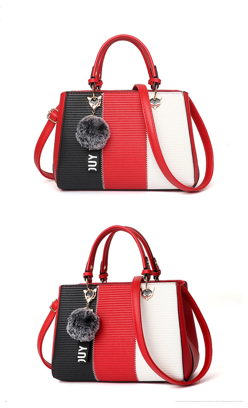 Women's bags 2023 fashion trend design stripe hit color handbag shoulder bag messenger bag Korean style bag