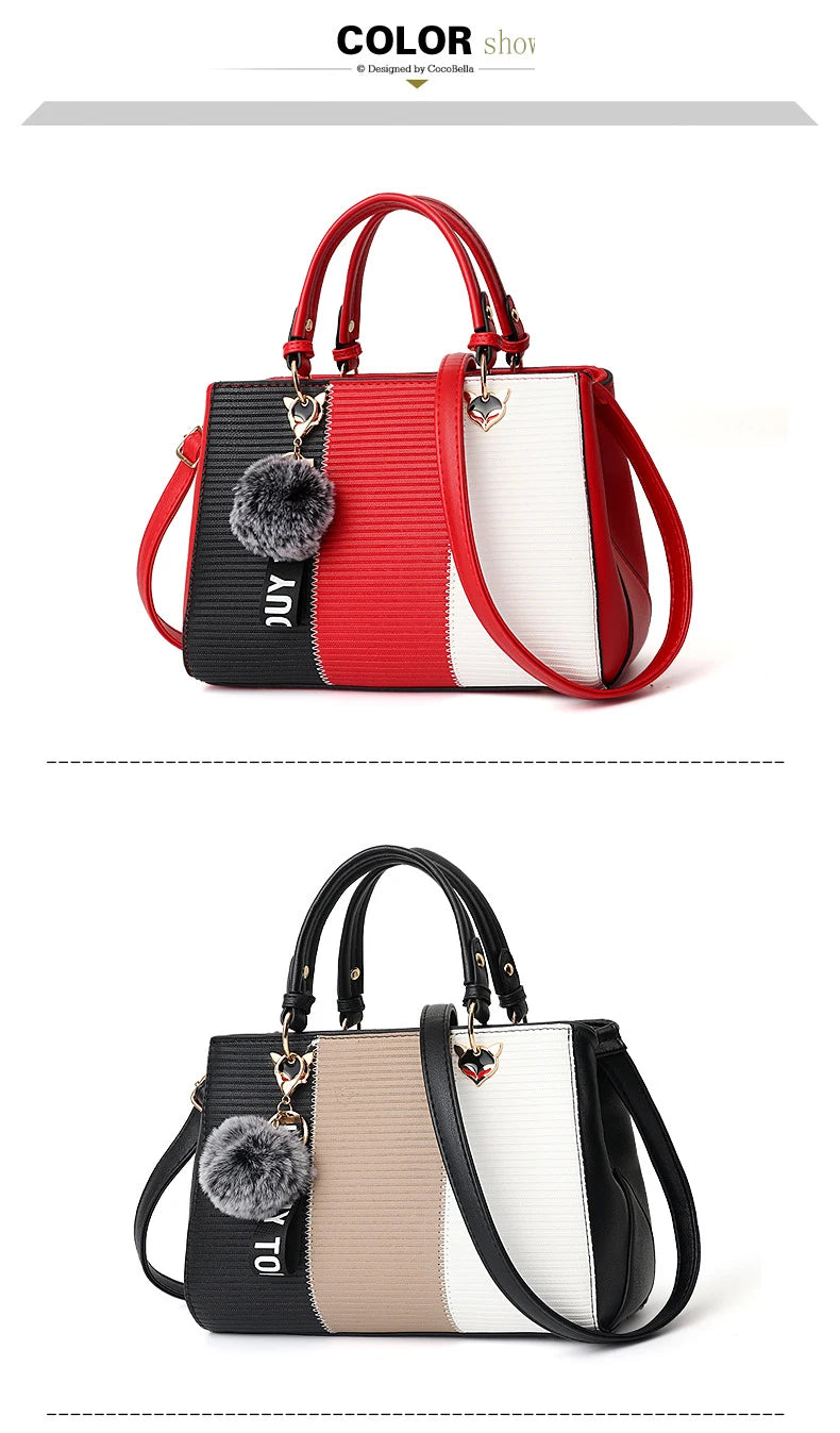 Women's bags 2023 fashion trend design stripe hit color handbag shoulder bag messenger bag Korean style bag