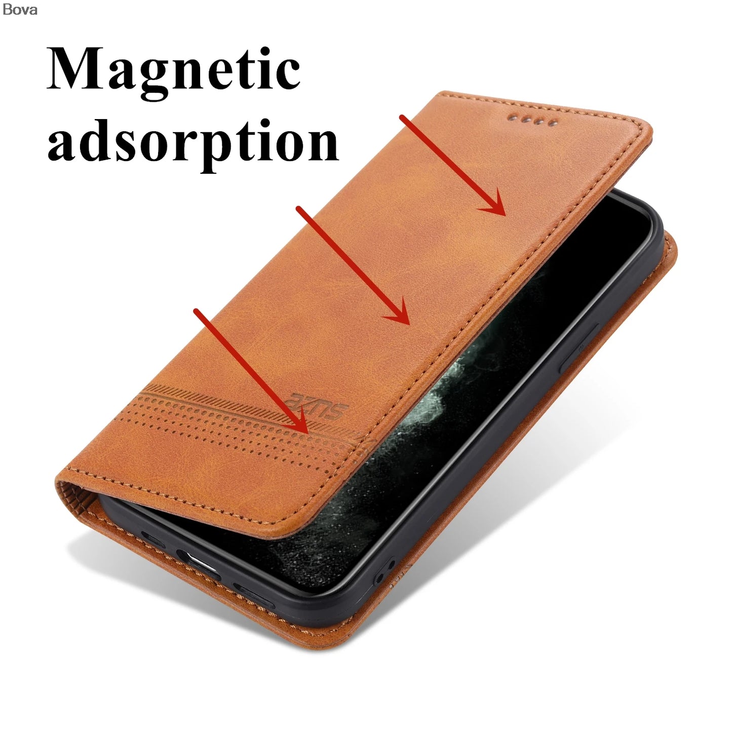 Deluxe Magnetic Adsorption Leather Fitted Case for Huawei P60 / Huawei P60 Pro Flip Cover Protective Case Capa Fundas Coque