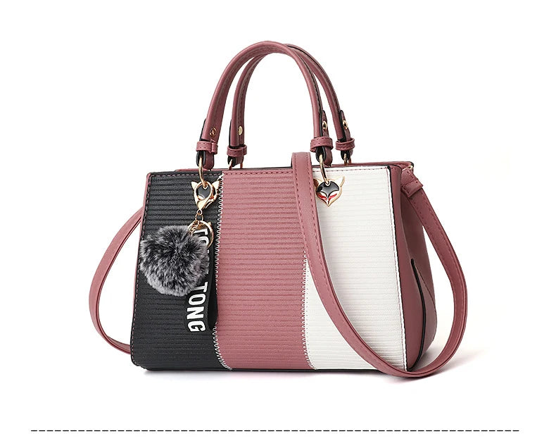 Women's bags 2023 fashion trend design stripe hit color handbag shoulder bag messenger bag Korean style bag