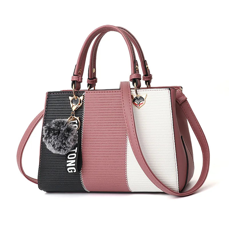 Women's bags 2023 fashion trend design stripe hit color handbag shoulder bag messenger bag Korean style bag