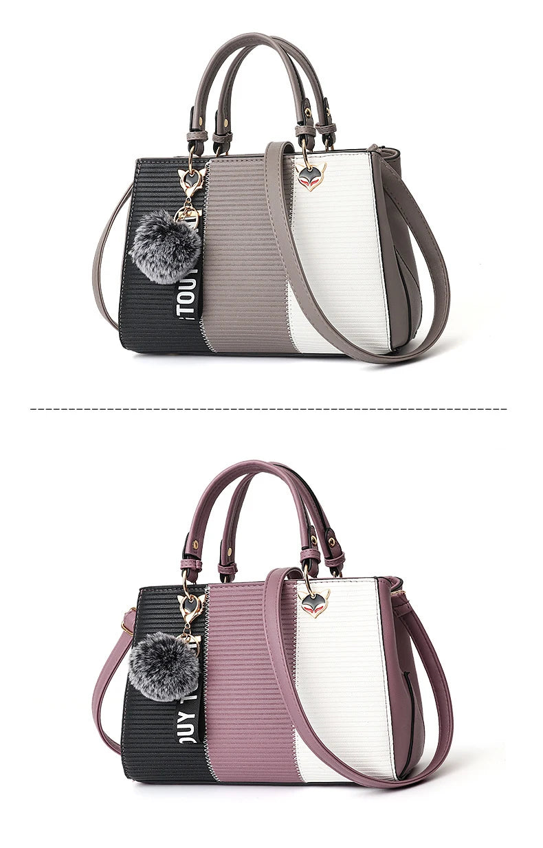 Women's bags 2023 fashion trend design stripe hit color handbag shoulder bag messenger bag Korean style bag