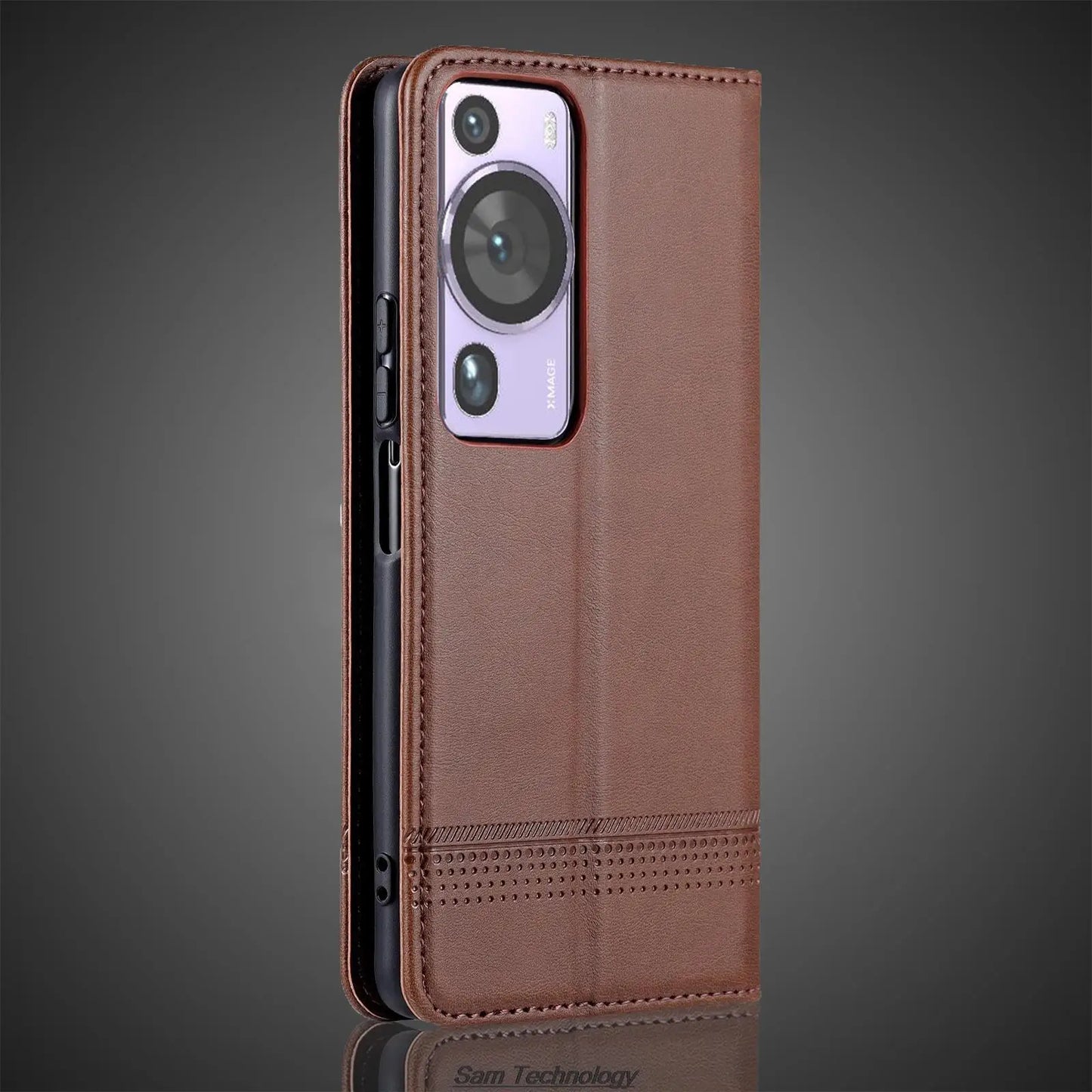 Deluxe Magnetic Adsorption Leather Fitted Case for Huawei P60 / Huawei P60 Pro Flip Cover Protective Case Capa Fundas Coque