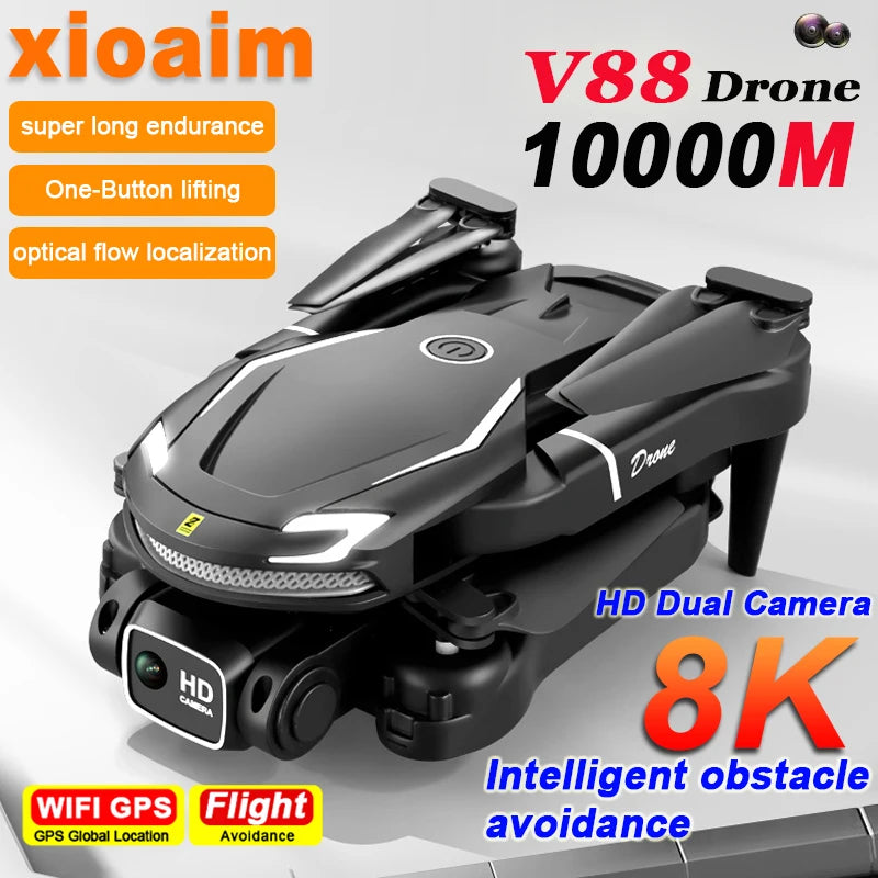 For Xiaomi New V88 Drone 8K Professional HD Aerial Photography 5G GPS Remote Control Aircraft HD Dual Camera Quadcopter Toy UAV