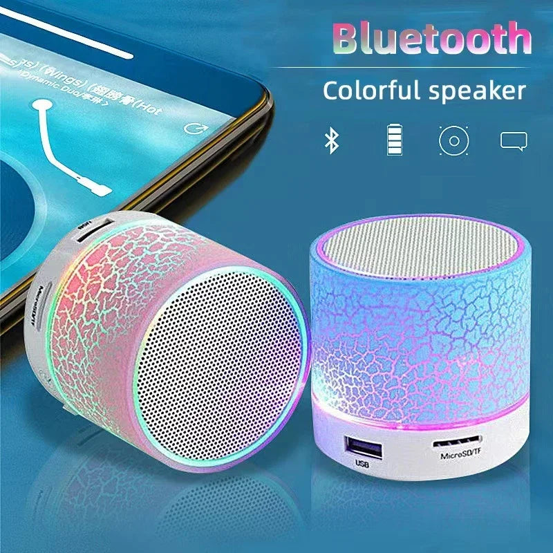 New Bluetooth Mini Speaker Wireless Speaker Colorful LED TF Card USB Subwoofer Portable MP3 Music Sound Column For PC Phone