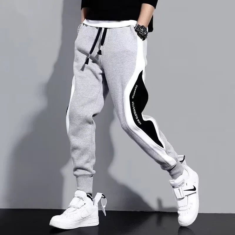 Men Black Pants Hip Hop Drawstring Jogger Fashion Comfortable Trousers Male Casual Sweatpants Loose Elastic Waist Sportswear