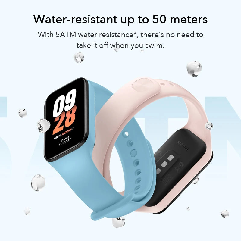 New Global Version Xiaomi Smart Band 8 Active1.47" LCD Display Bluetooth 5ATM Waterproof Heart Rate Monitor 50+ Sport Modes