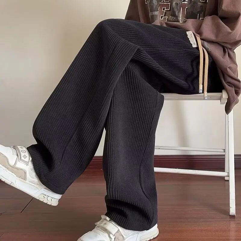 Draped Corduroy Pants Men's Loose Japanese Retro Casual Pants Spring and Autumn Tide Hundred Straight Sweatpants Worker Homewear