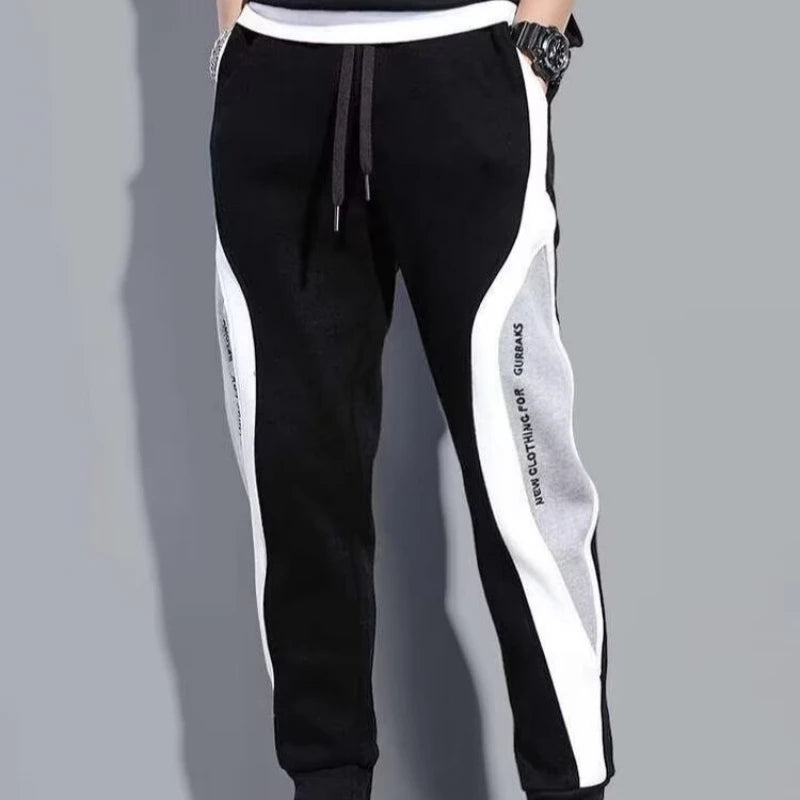 Men Black Pants Hip Hop Drawstring Jogger Fashion Comfortable Trousers Male Casual Sweatpants Loose Elastic Waist Sportswear