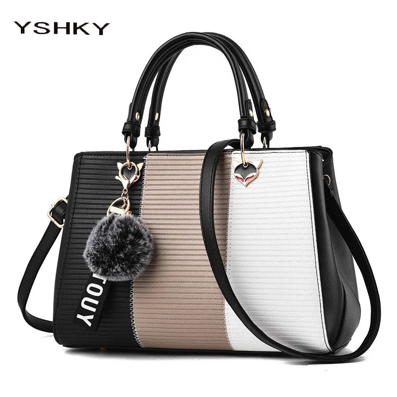 Women's bags 2023 fashion trend design stripe hit color handbag shoulder bag messenger bag Korean style bag