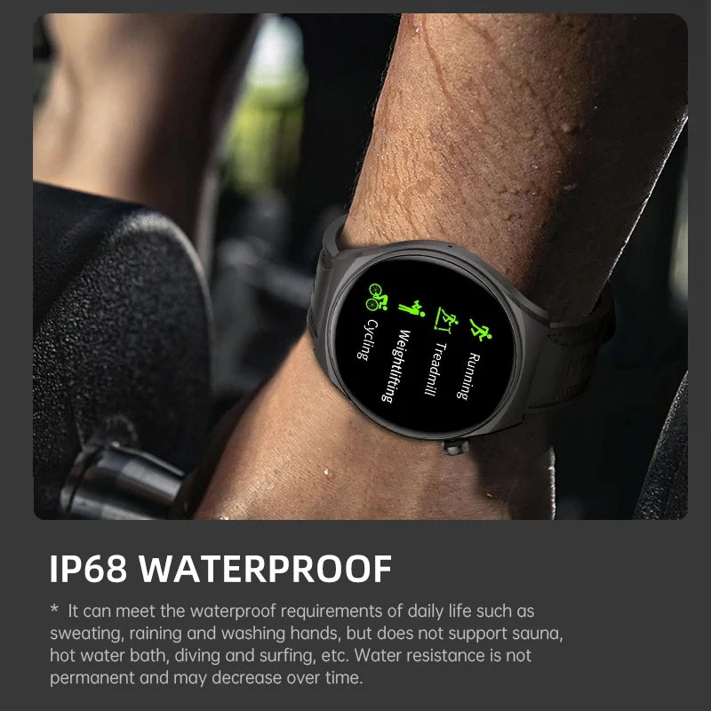 KUMI GW6 1.43" AMOLED screen Bluetooth call IP68 Waterproof NFC 100+ Sport Heart Rate Blood Pressure Oxygen Monitor smart watch