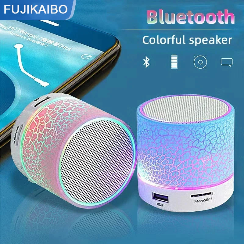 New Bluetooth Mini Speaker Wireless Speaker Colorful LED TF Card USB Subwoofer Portable MP3 Music Sound Column For PC Phone