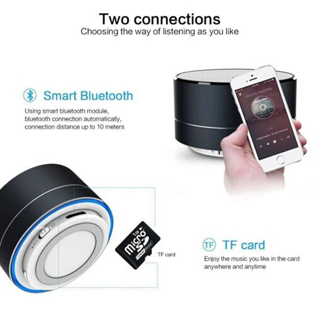 Wireless Mini Super Bass Bluetooth Music Speaker For Samsung iPhone iPad Tablet Silver Grey