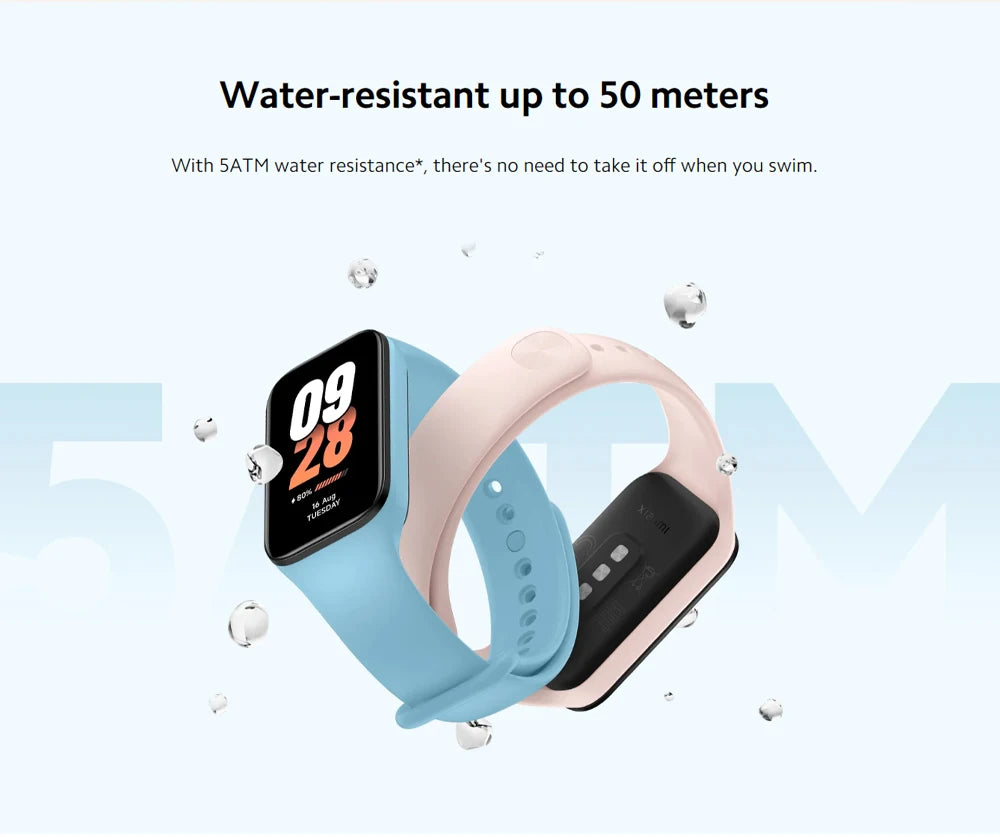 New Global Version Xiaomi Smart Band 8 Active1.47" LCD Display Bluetooth 5ATM Waterproof Heart Rate Monitor 50+ Sport Modes