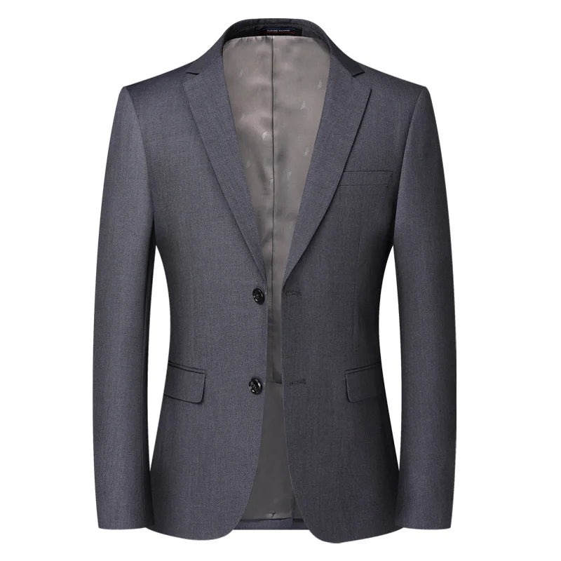 High End Brand Men's Fashion Business Slim Solid Color Professional Suit Wedding Groom Best Man Suit (Blazer+pants) Ropa Hombre