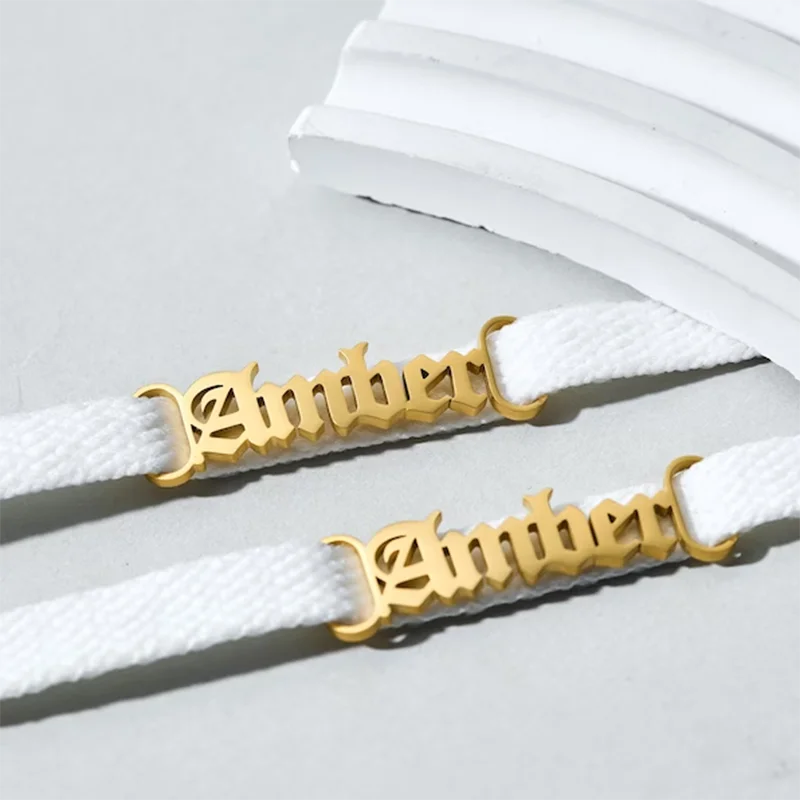 Personalized Customize Name Shoe Nameplate Shoelace Clips Charm Shoe Accessories Custom Airforce Shoe Laces Wedding Shoe Clips