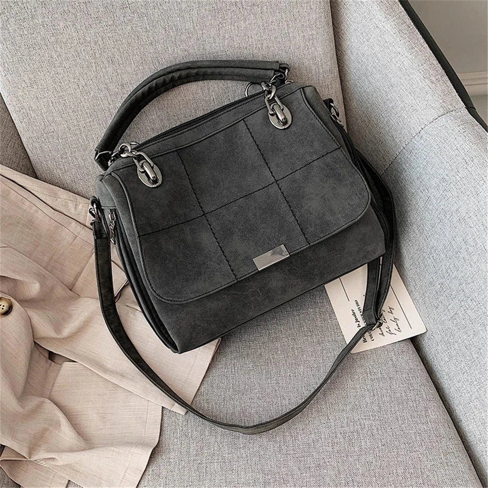 Matte Ladies Handbag Scrub Women's Shoulder Crossbody Bag Female Boston Hand Bag PU Leather Casual Tote Luxury Travel Handbags