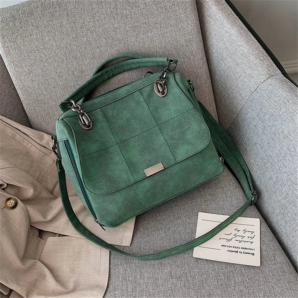 Matte Ladies Handbag Scrub Women's Shoulder Crossbody Bag Female Boston Hand Bag PU Leather Casual Tote Luxury Travel Handbags