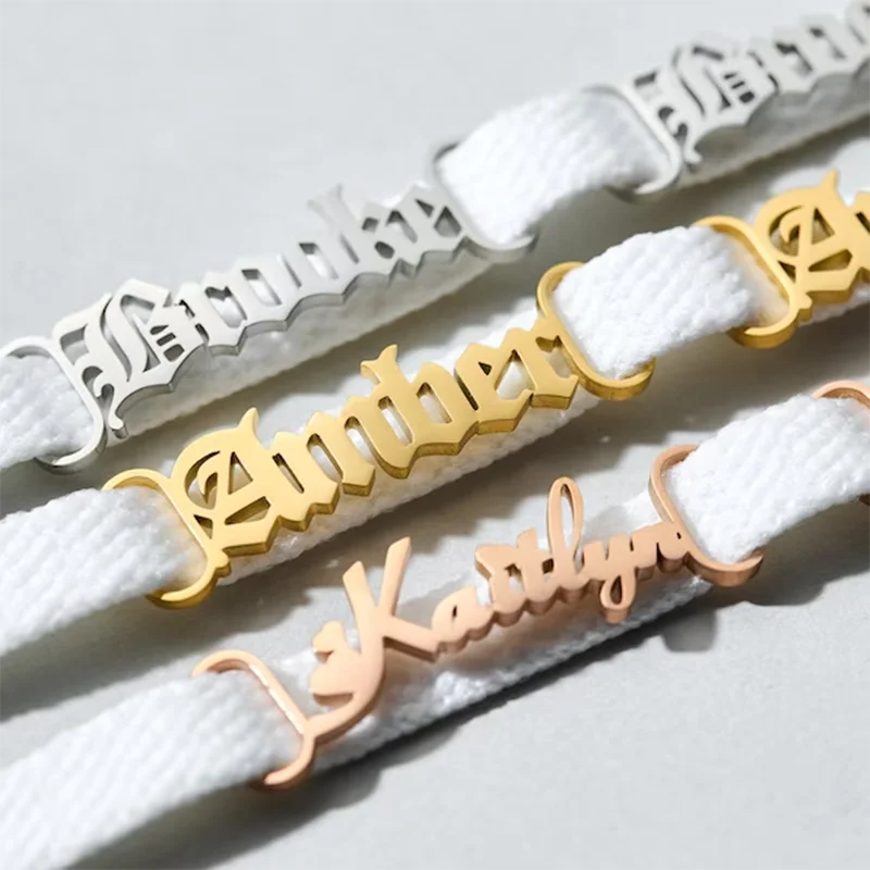 Personalized Customize Name Shoe Nameplate Shoelace Clips Charm Shoe Accessories Custom Airforce Shoe Laces Wedding Shoe Clips