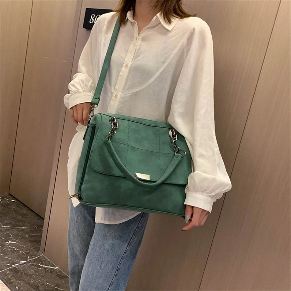 Matte Ladies Handbag Scrub Women's Shoulder Crossbody Bag Female Boston Hand Bag PU Leather Casual Tote Luxury Travel Handbags