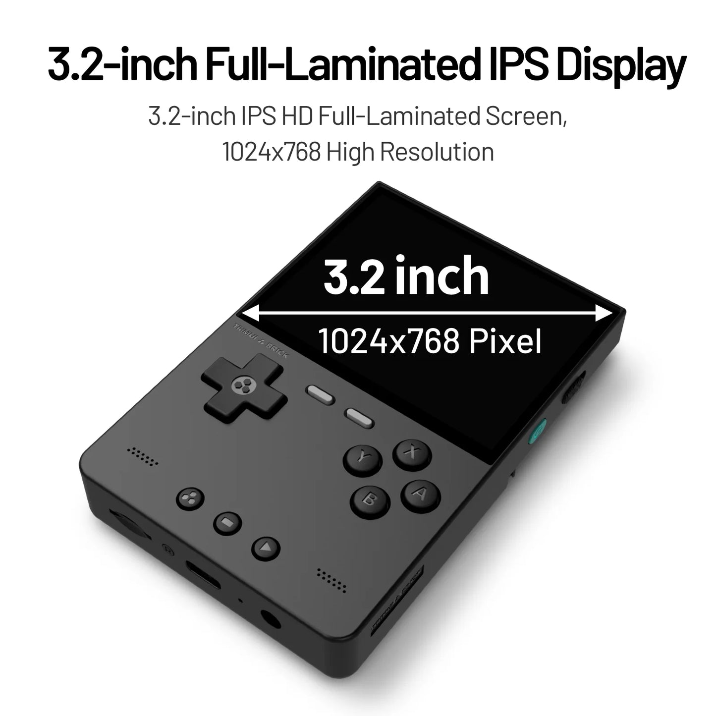 TRIMUI BRICK Handheld Game Console 3.2'' IPS Screen Linux System Trimui UI Metal Back Panel Key LED Lighting Free Keycap Gifts