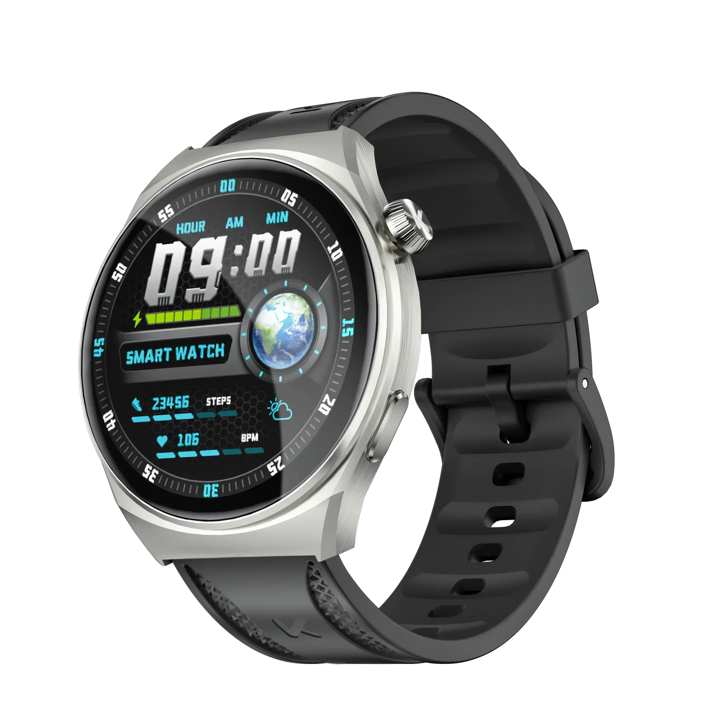 KUMI GW6 1.43" AMOLED screen Bluetooth call IP68 Waterproof NFC 100+ Sport Heart Rate Blood Pressure Oxygen Monitor smart watch