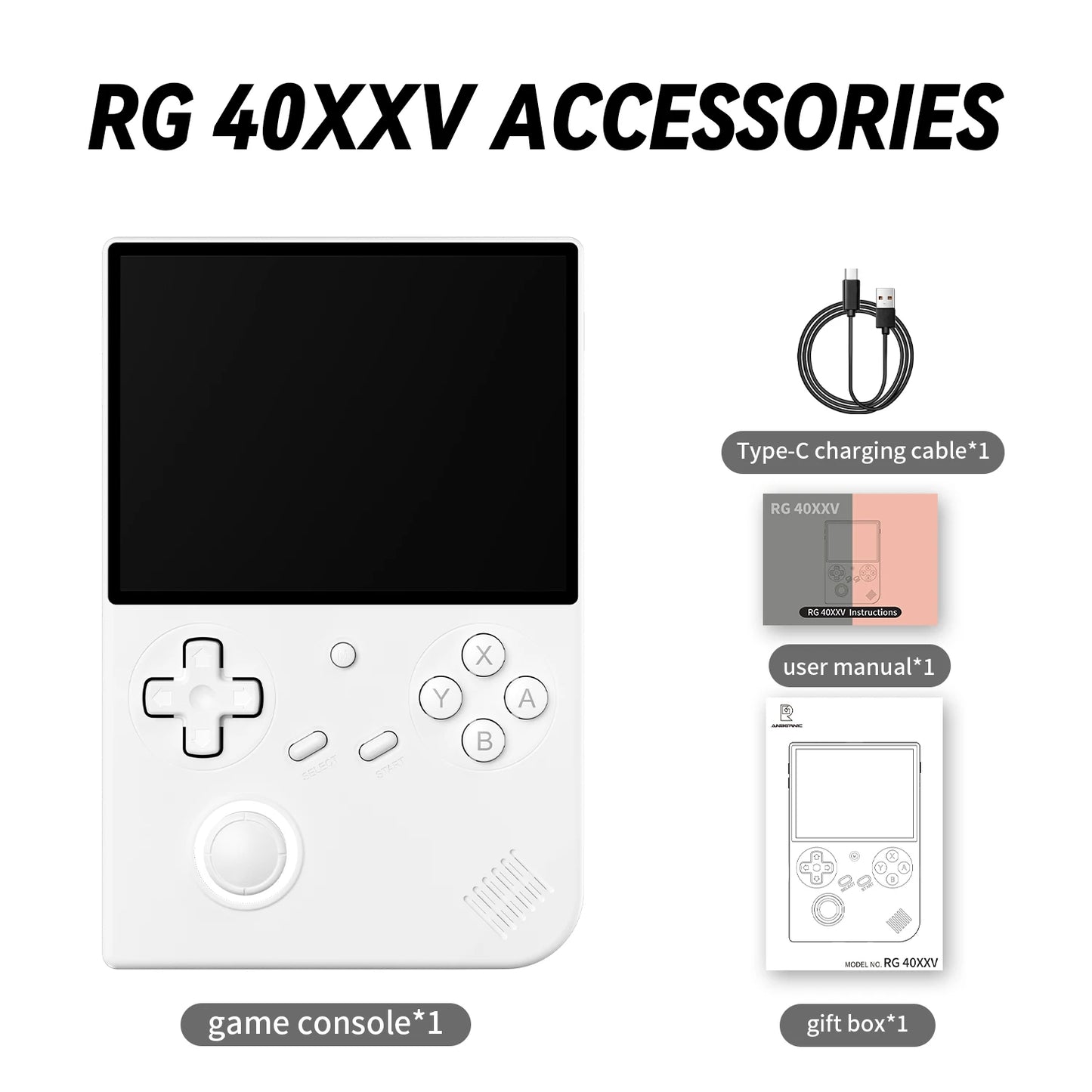 ANBERNIC RG 40XXV 64 Bit Linux Retro Handheld Game Console 4.0'' IPS Screen Supports 5G WiFi Bluetooth HD-Support Output RG40XXV